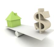 House and dollar sign balance representing affordable home value